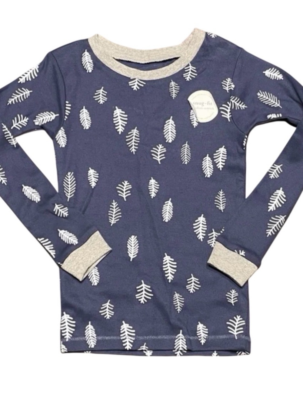 Burt’s Bees Kids Blue White Long Sleeve Pajama Top Boys NWT 4T